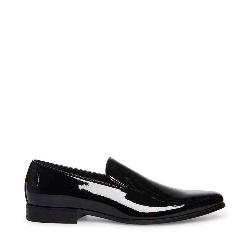 Black Steve Madden Parigi Patent Men\'s Loafers | PH 0427PHS